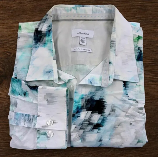 Calvin Klein XL Abstract Watercolour Body Fit Shirt