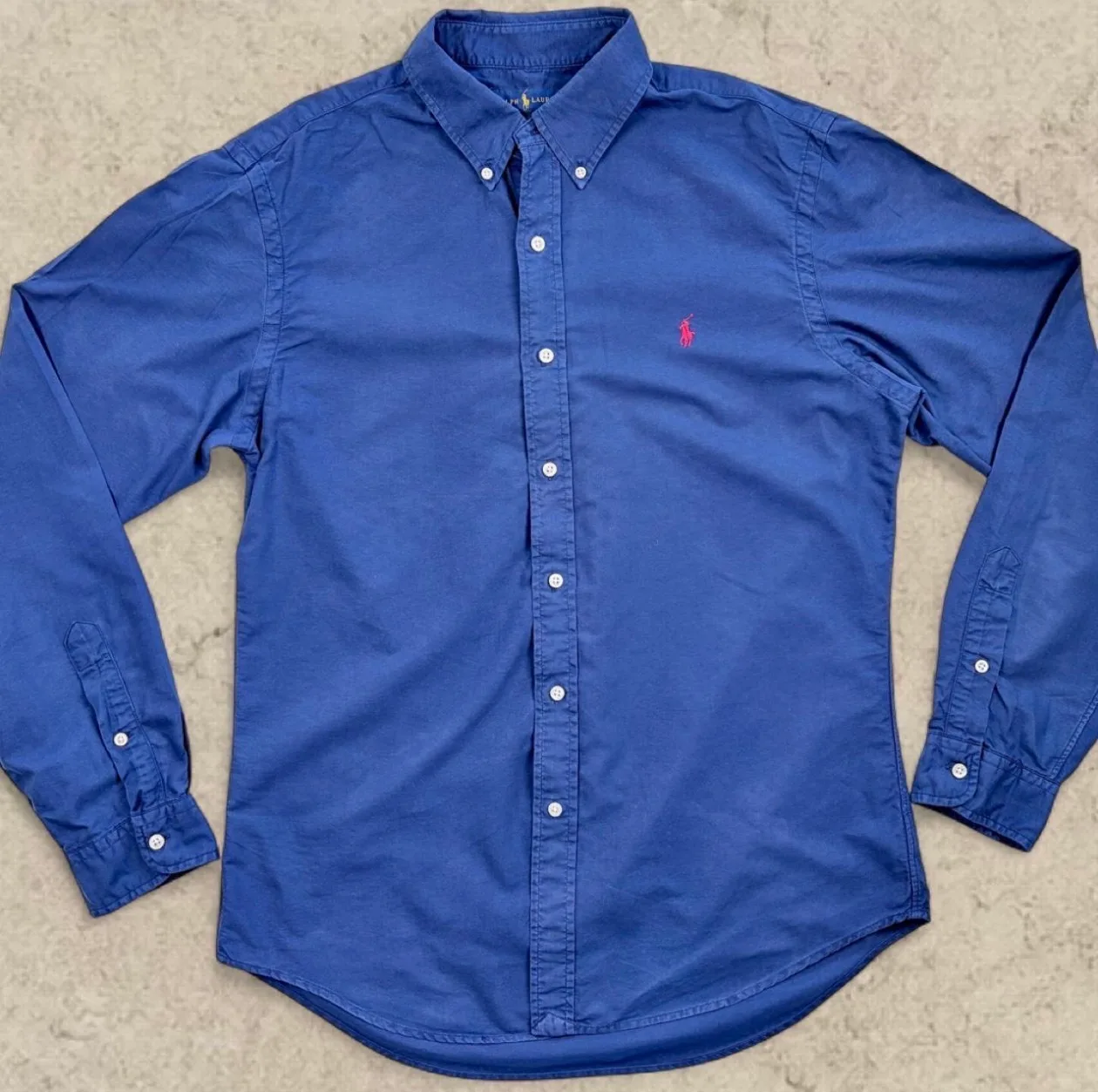 Polo Ralph Lauren Blue Oxford Shirt Red Pony L — photo 2