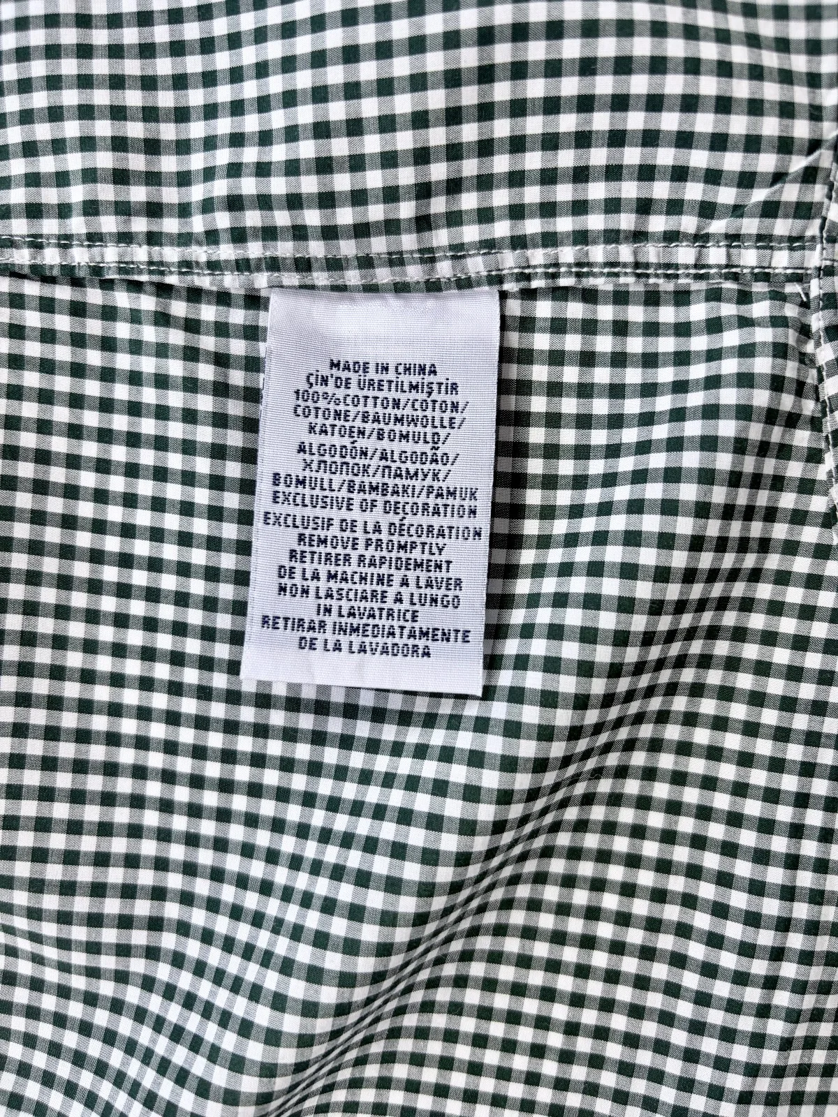 Ralph Lauren Green Gingham Shirt S Orange Pony — photo 5