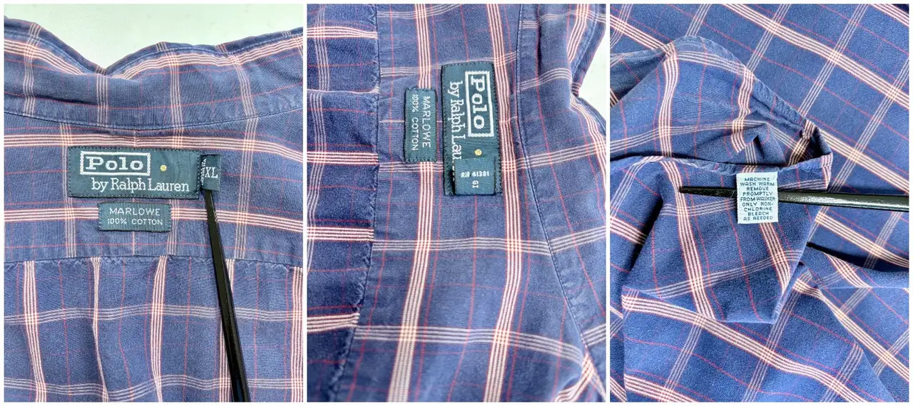 Polo Ralph Lauren Marlowe XL Navy Red Check 100% Cotton Shirt – photo 8