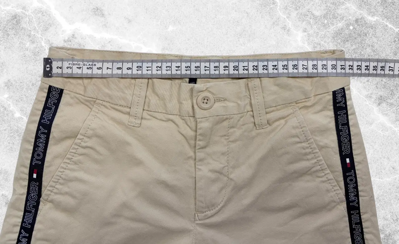 Tommy Hilfiger Boys Beige THFlex Chino Shorts Size 140 Logo Tape – photo 5