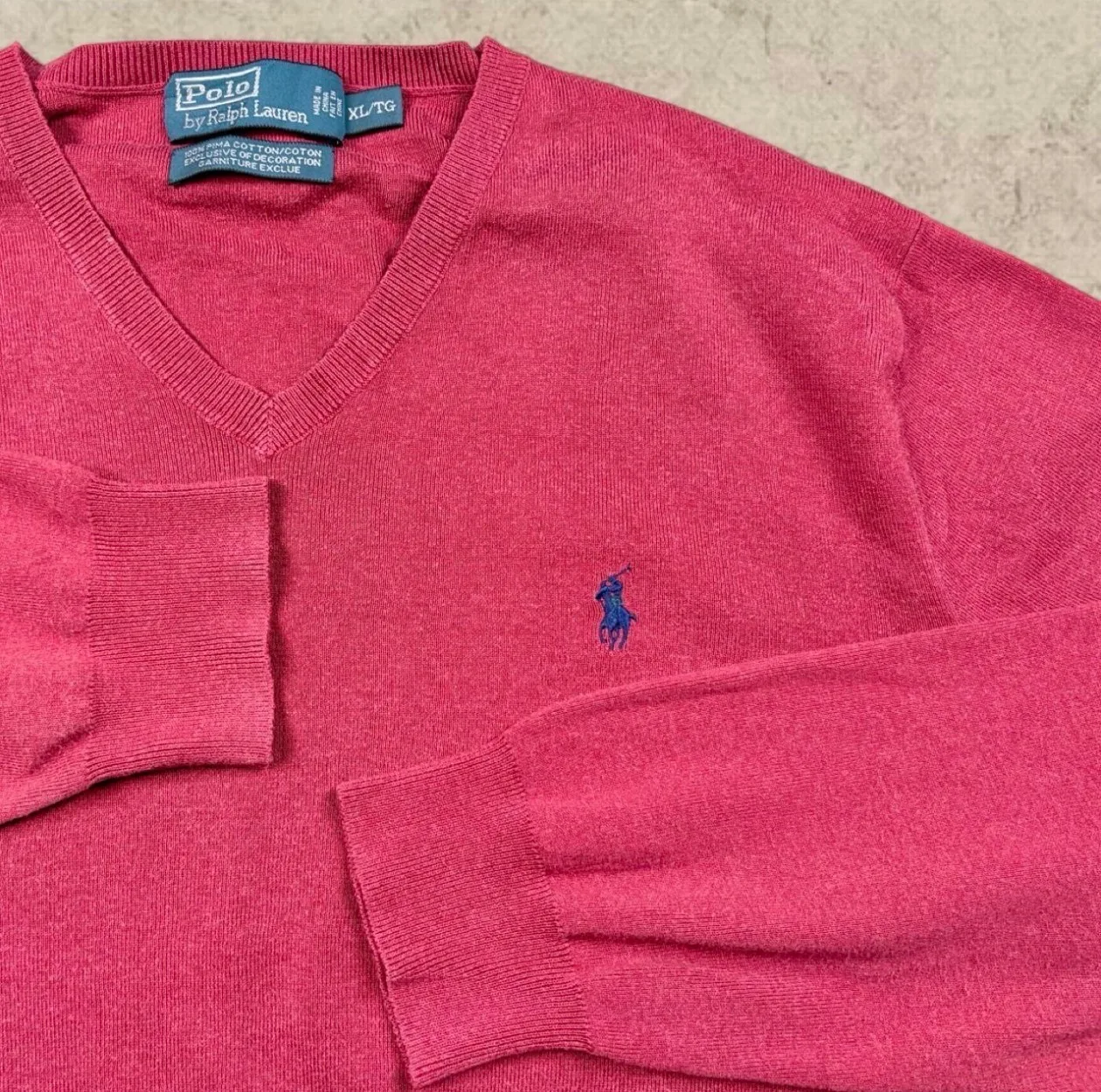 Vintage Polo Ralph Lauren Pima Cotton V-Neck Jumper XL — photo 2