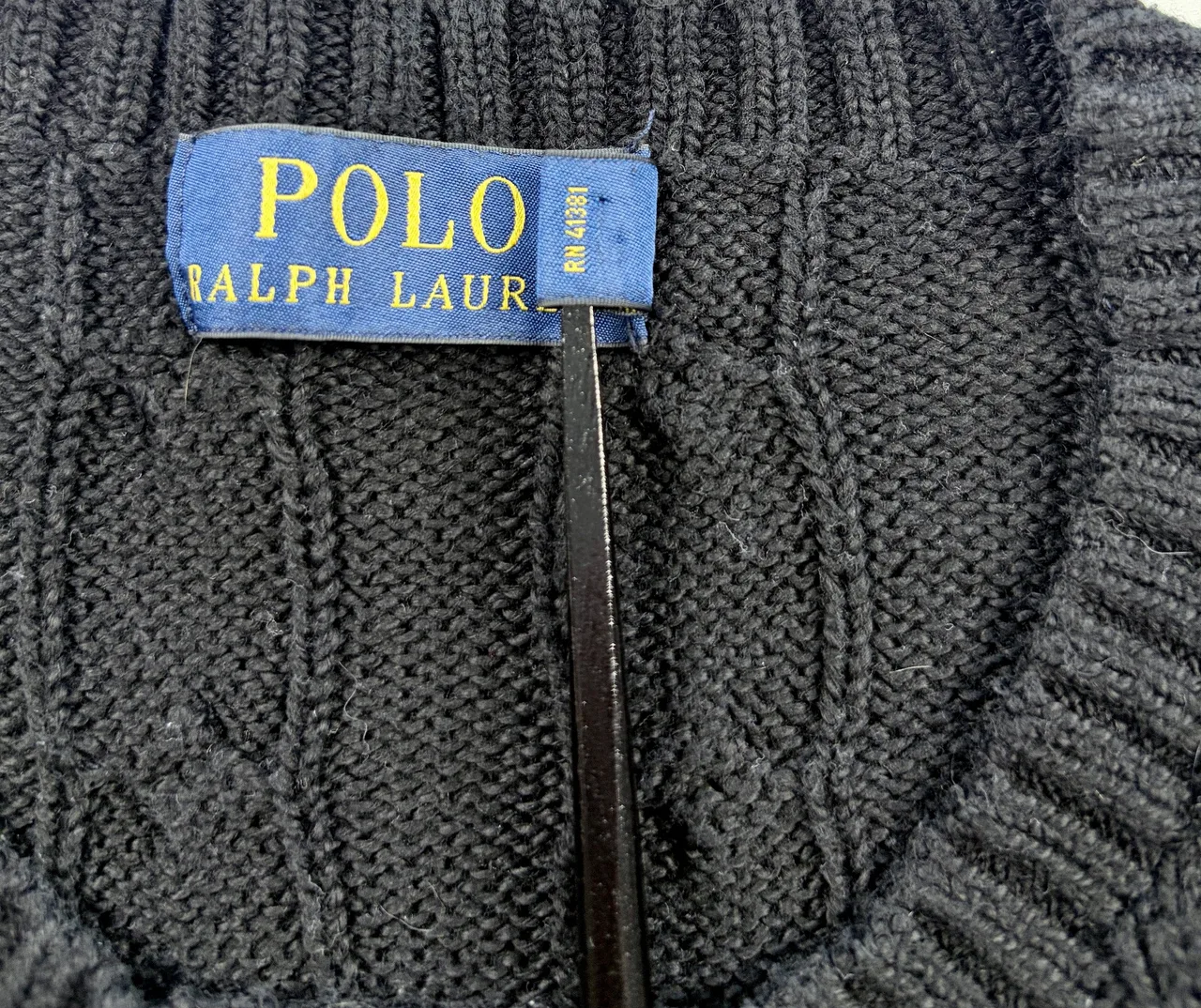 Polo Ralph Lauren Black Cable Knit Jumper XL – photo 8