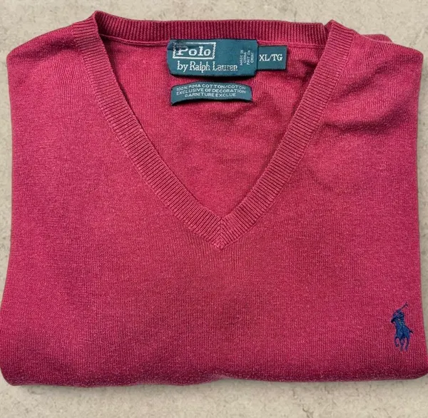 Vintage Polo Ralph Lauren Pima Cotton V-Neck Jumper XL