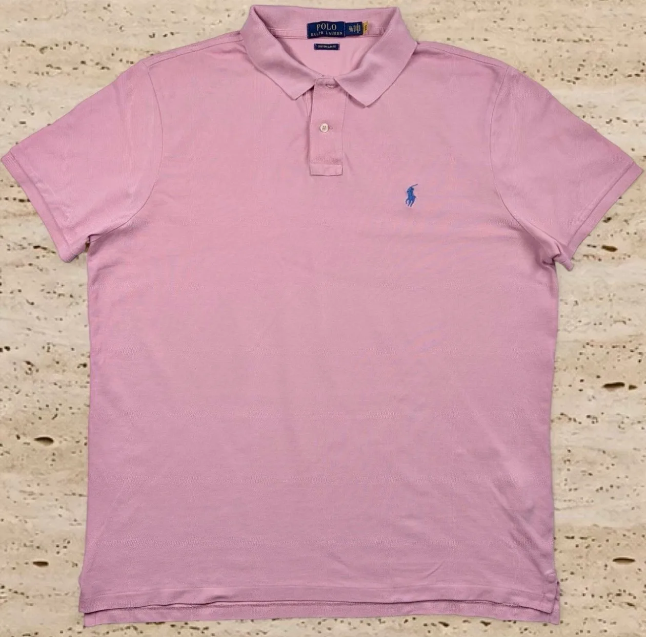 Ralph Lauren Dusty Pink Polo XL | Blue Custom Slim Fit — photo 3