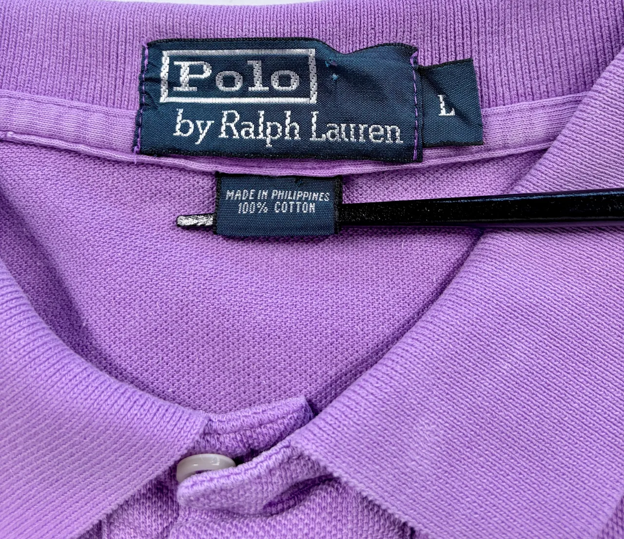 Vintage Polo Ralph Lauren Purple Polo L Yellow Pony – photo 7