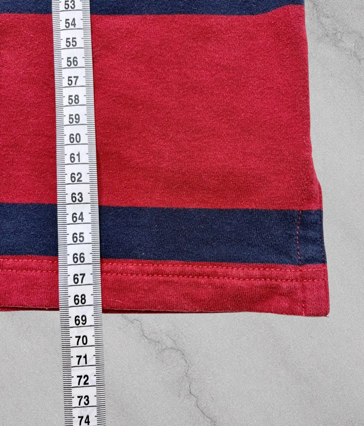 Polo Ralph Lauren Red Navy Striped Rugby Shirt XL Vintage Style – photo 6