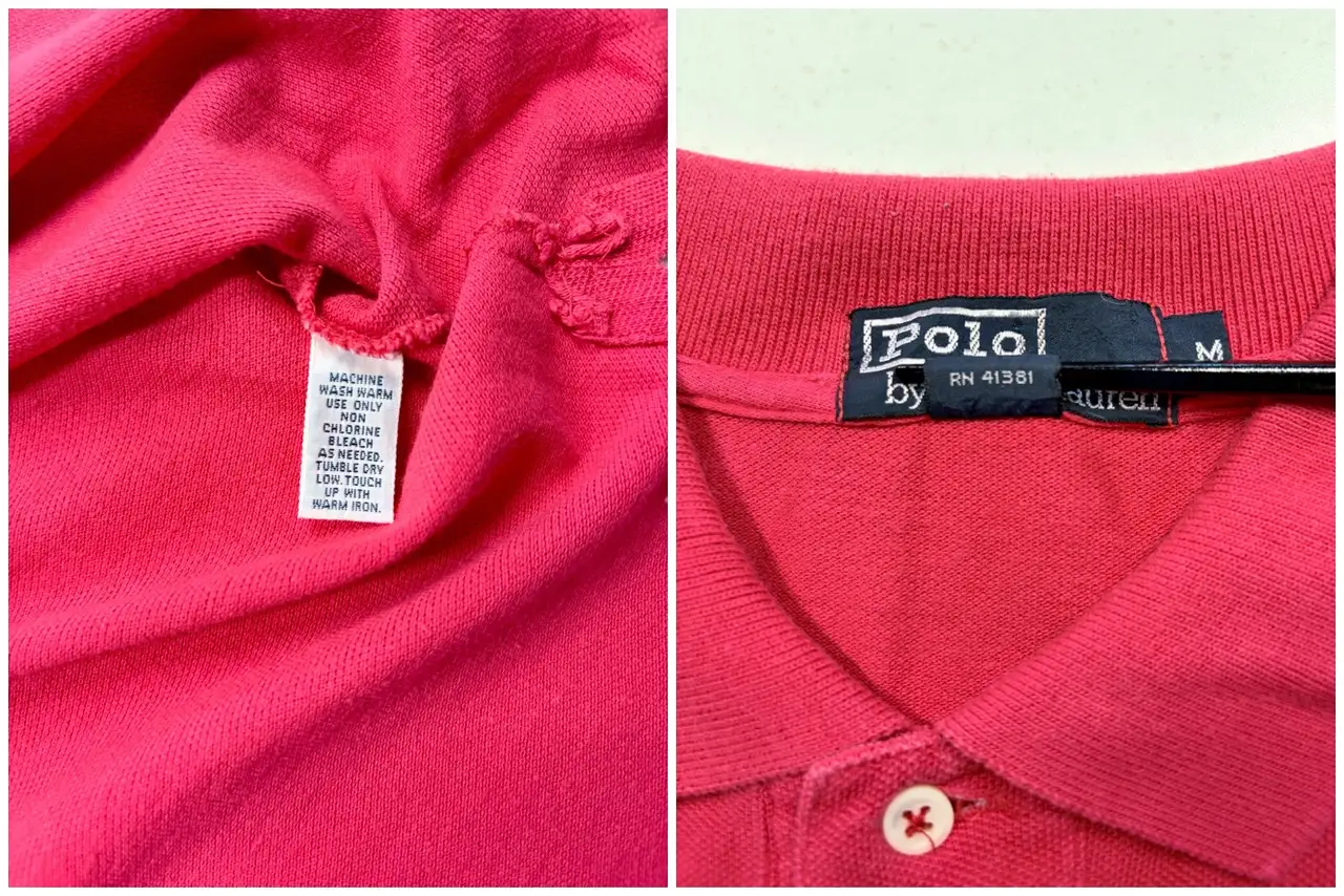 Vintage 90s Polo Ralph Lauren Polo Bear Pocket Polo Shirt Red Made in USA M – photo 5