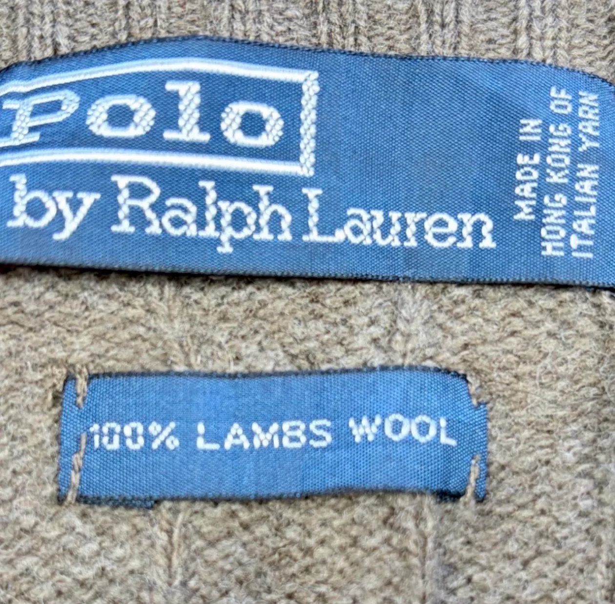 Vintage 90s Polo Ralph Lauren Italian Yarn Lambswool Cable Knit XL — photo 6