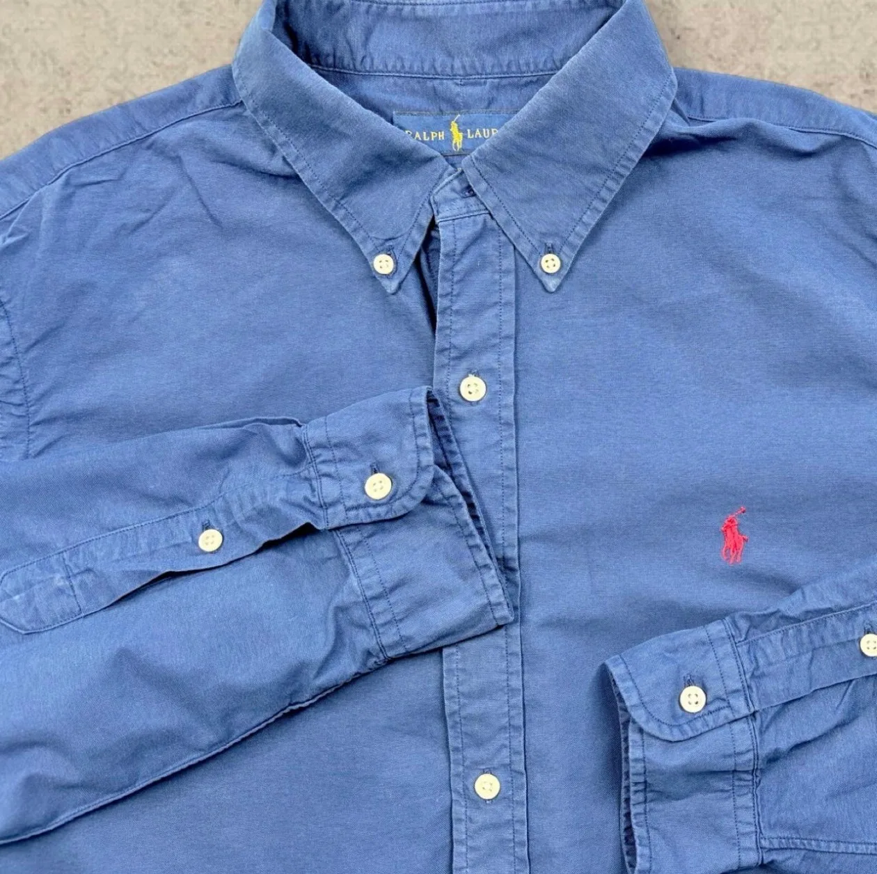 Polo Ralph Lauren Blue Oxford Shirt Red Pony L — photo 4
