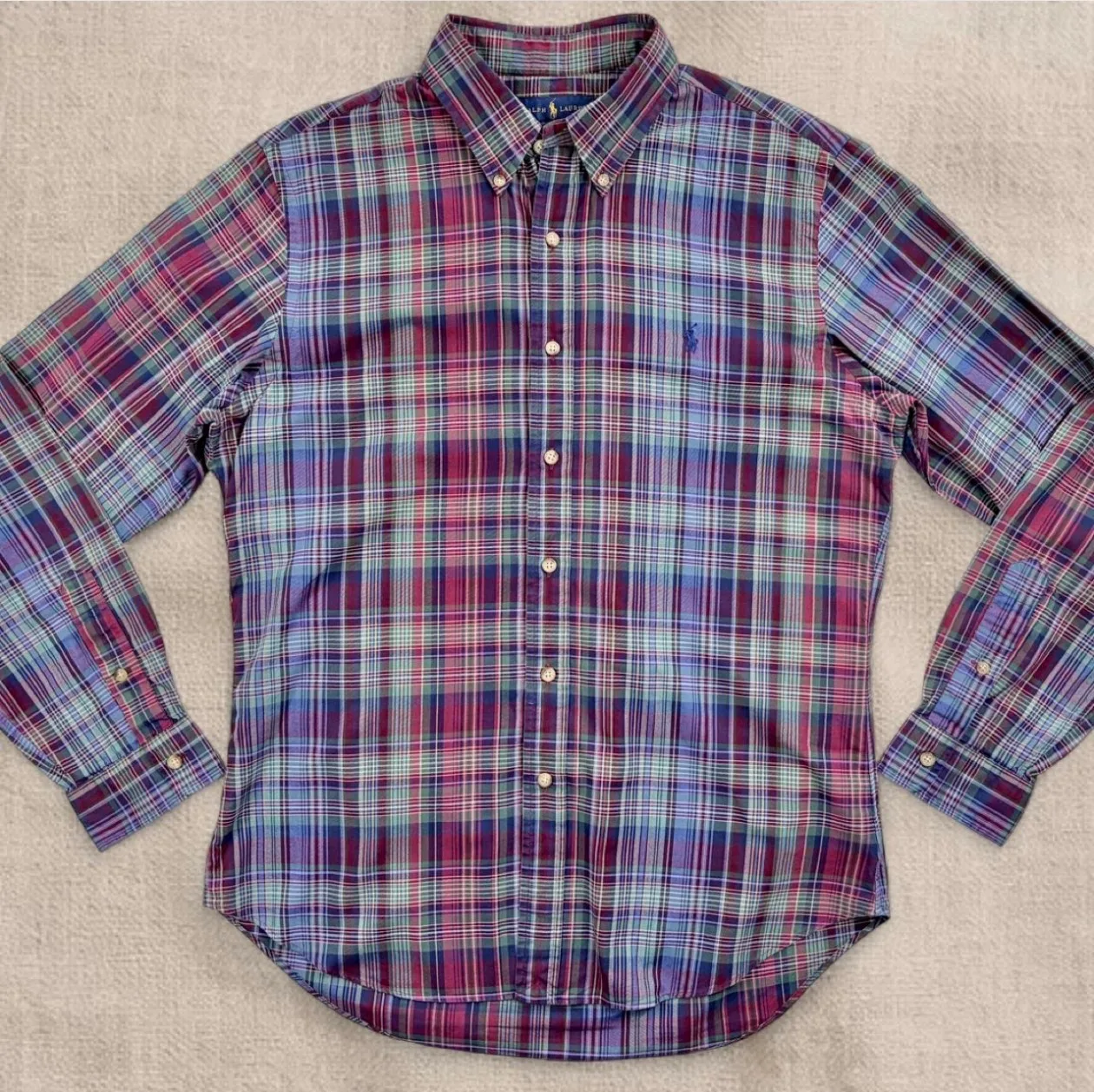 Polo Ralph Lauren Madras Plaid Slim Fit Shirt – Men’s L — photo 3