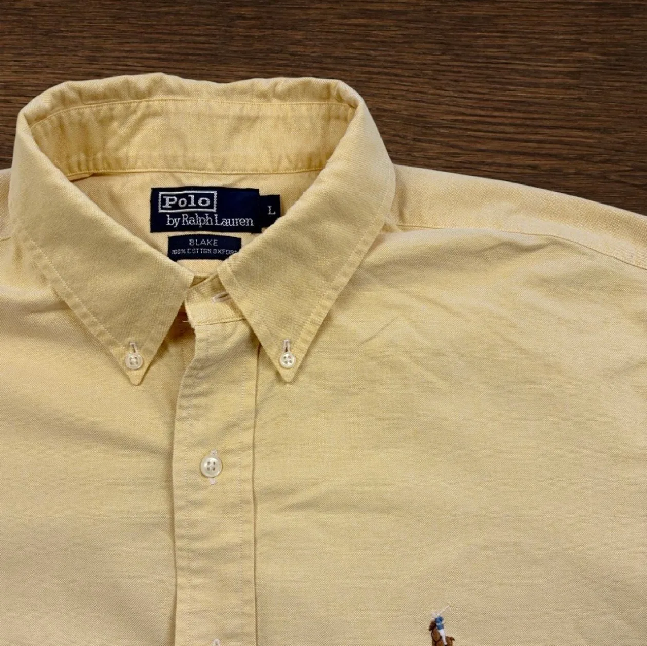 Vintage 90s Polo Ralph Lauren Blake Yellow Oxford Shirt L — photo 2