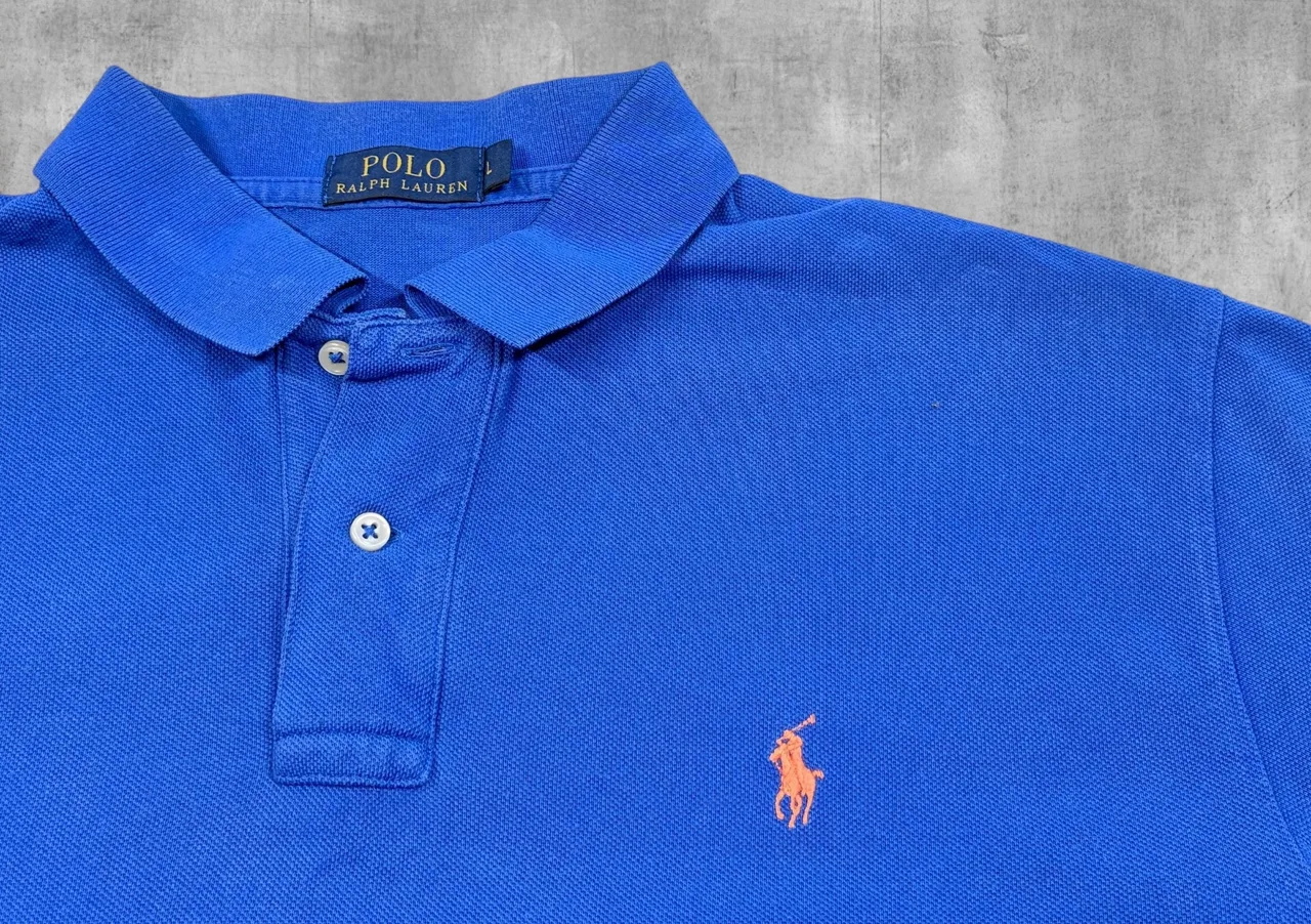 Polo Ralph Lauren Royal Blue Polo Shirt L Orange Pony – photo 2