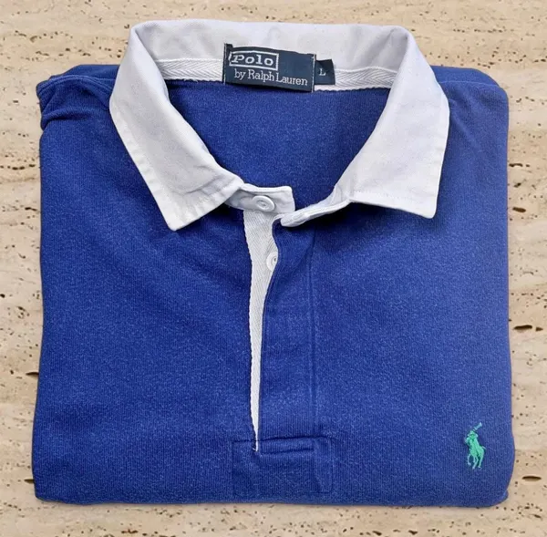 Vintage Polo Ralph Lauren Blue Rugby Shirt