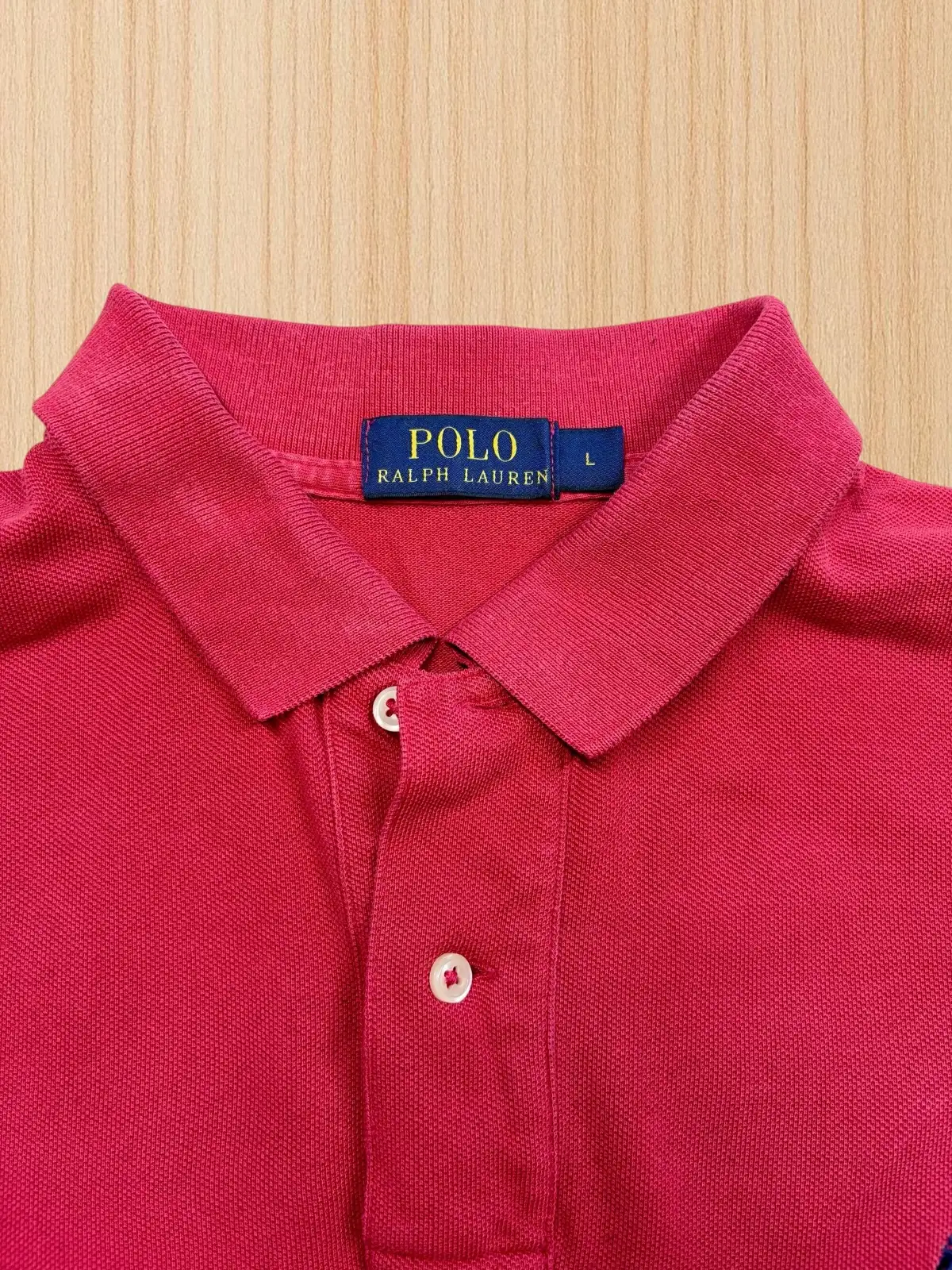 Polo Ralph Lauren Red Piqué Polo L Navy Pony – photo 3