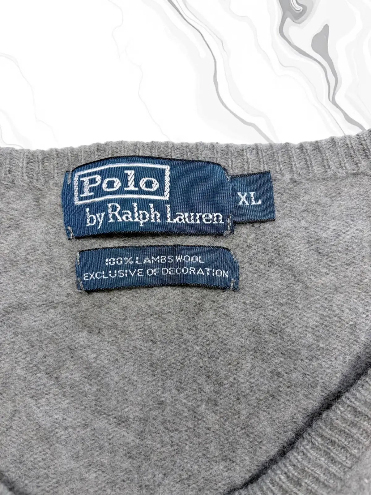 Polo Ralph Lauren 100% Lambswool V-Neck XL Grey – photo 2