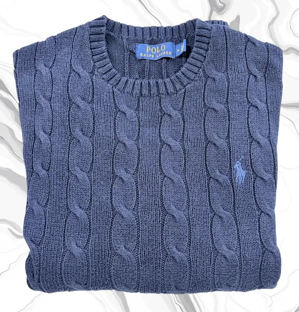 Polo Ralph Lauren Navy Cable Knit Jumper M