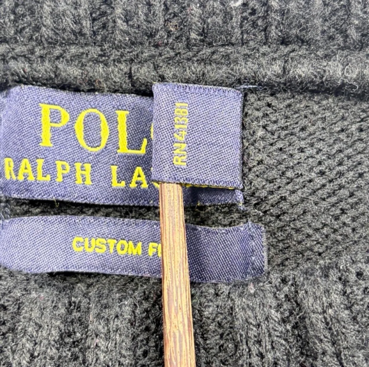 Polo Ralph Lauren Polo Bear Black Wool Blend Sweater Men’s M Custom Fit — photo 7