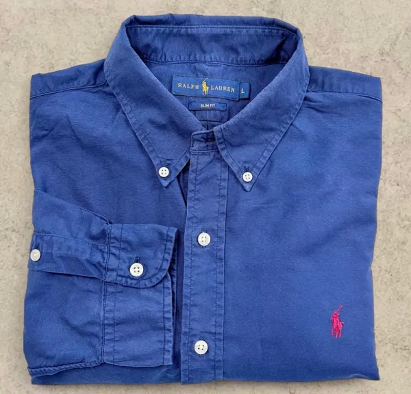 Polo Ralph Lauren Blue Oxford Shirt Red Pony L