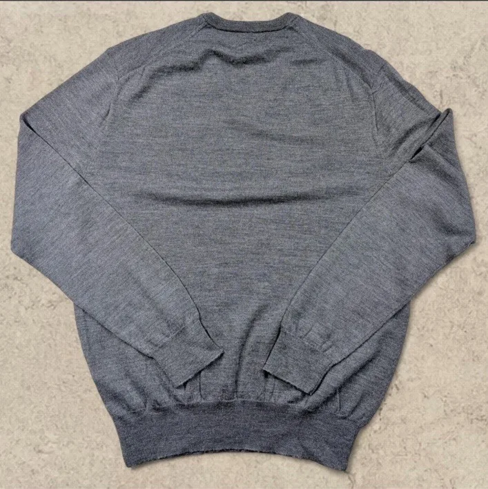 Polo Ralph Lauren 100% Washable Merino Wool Grey V-Neck Jumper — photo 4