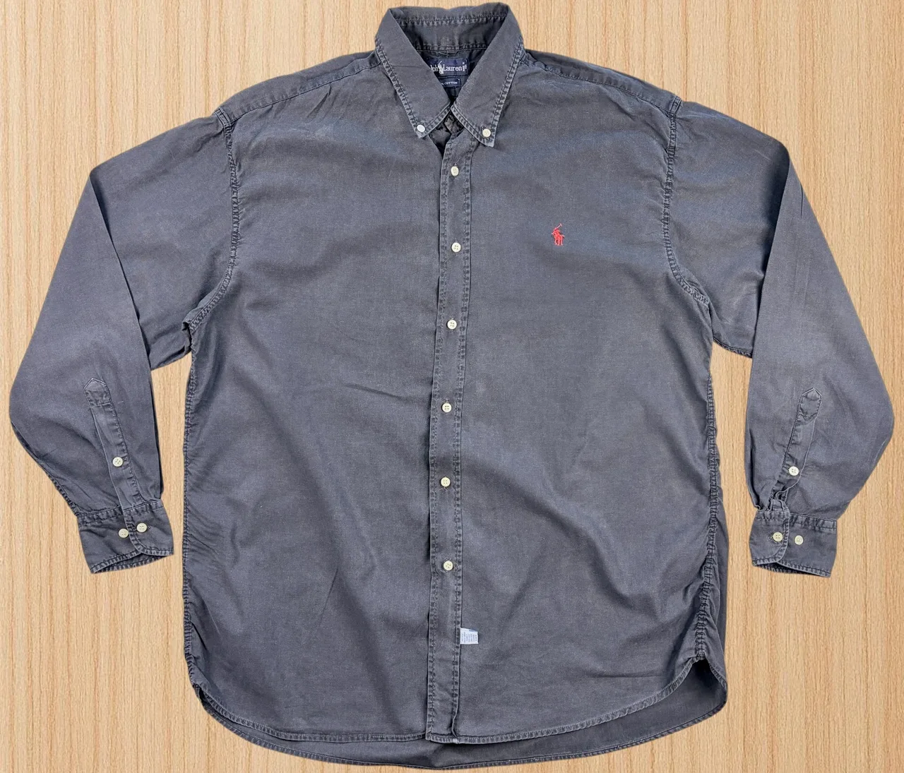 Vintage Ralph Lauren USA Black Shirt L Red Pony – photo 3