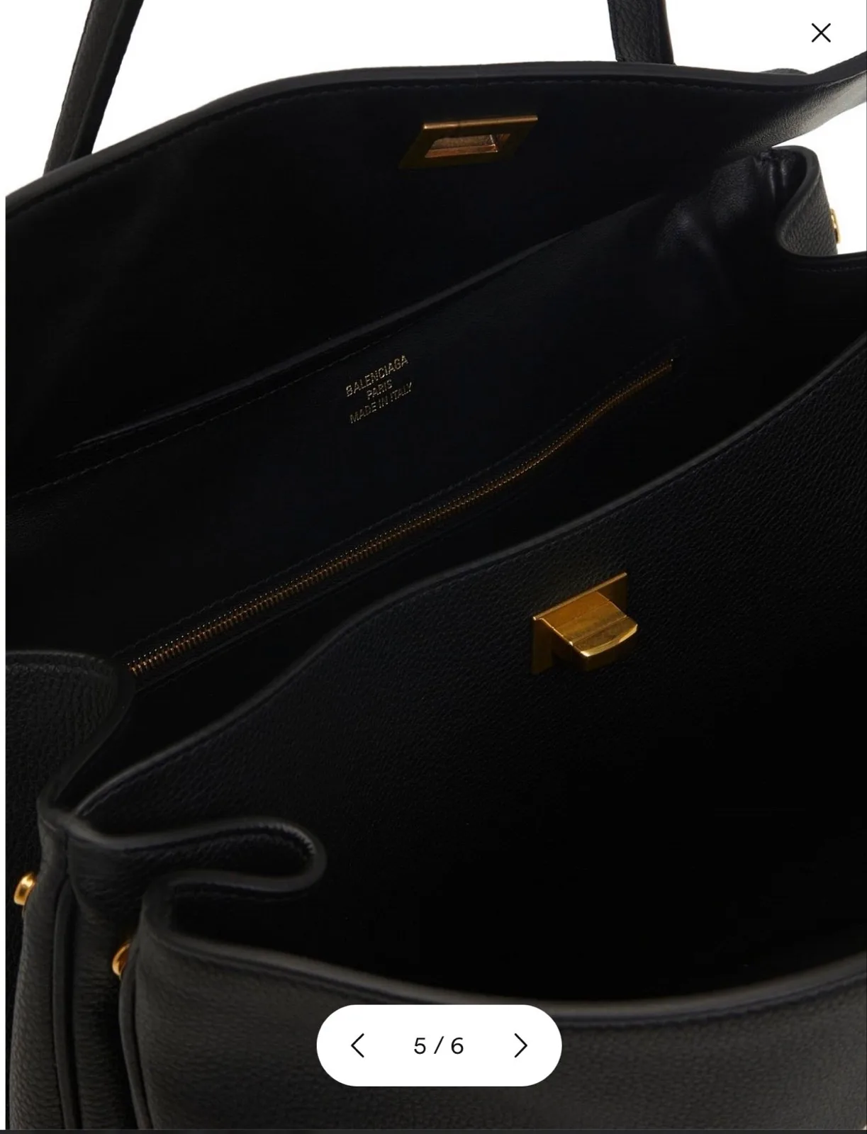 BALENCIAGA Rodeo Medium Black With Gold Leather Handbag New And Authentic — photo 6