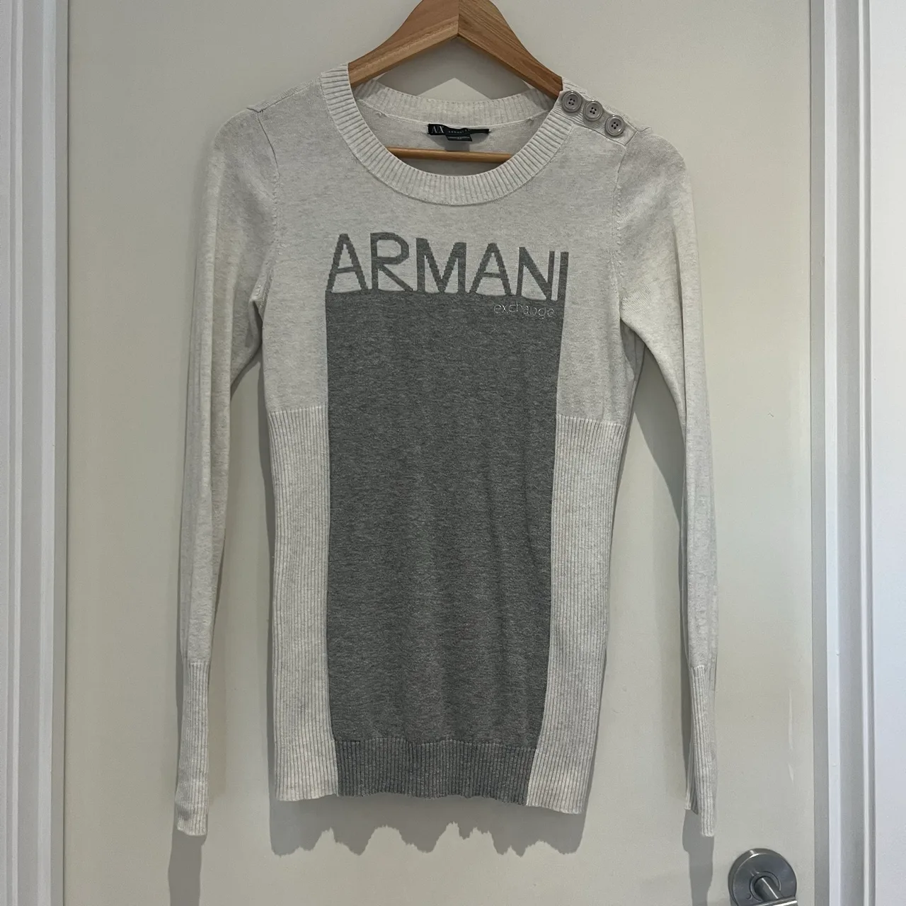 Armani Exchange Grey Logo Knit Jumper / Sweater / Top — photo 2