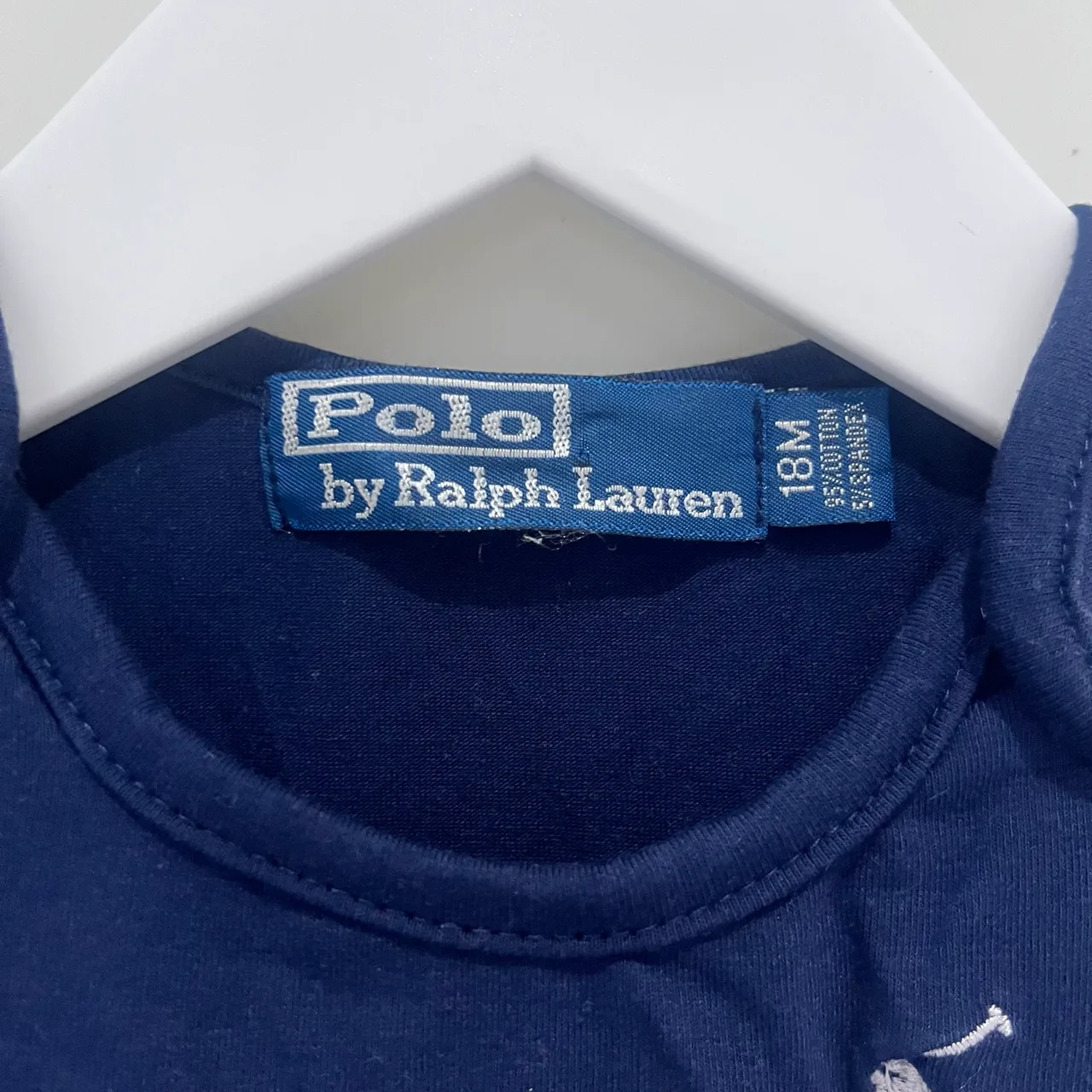 Polo Ralph Lauren Baby Girls Dress 18M Navy Blue Pleated Stripe – photo 2