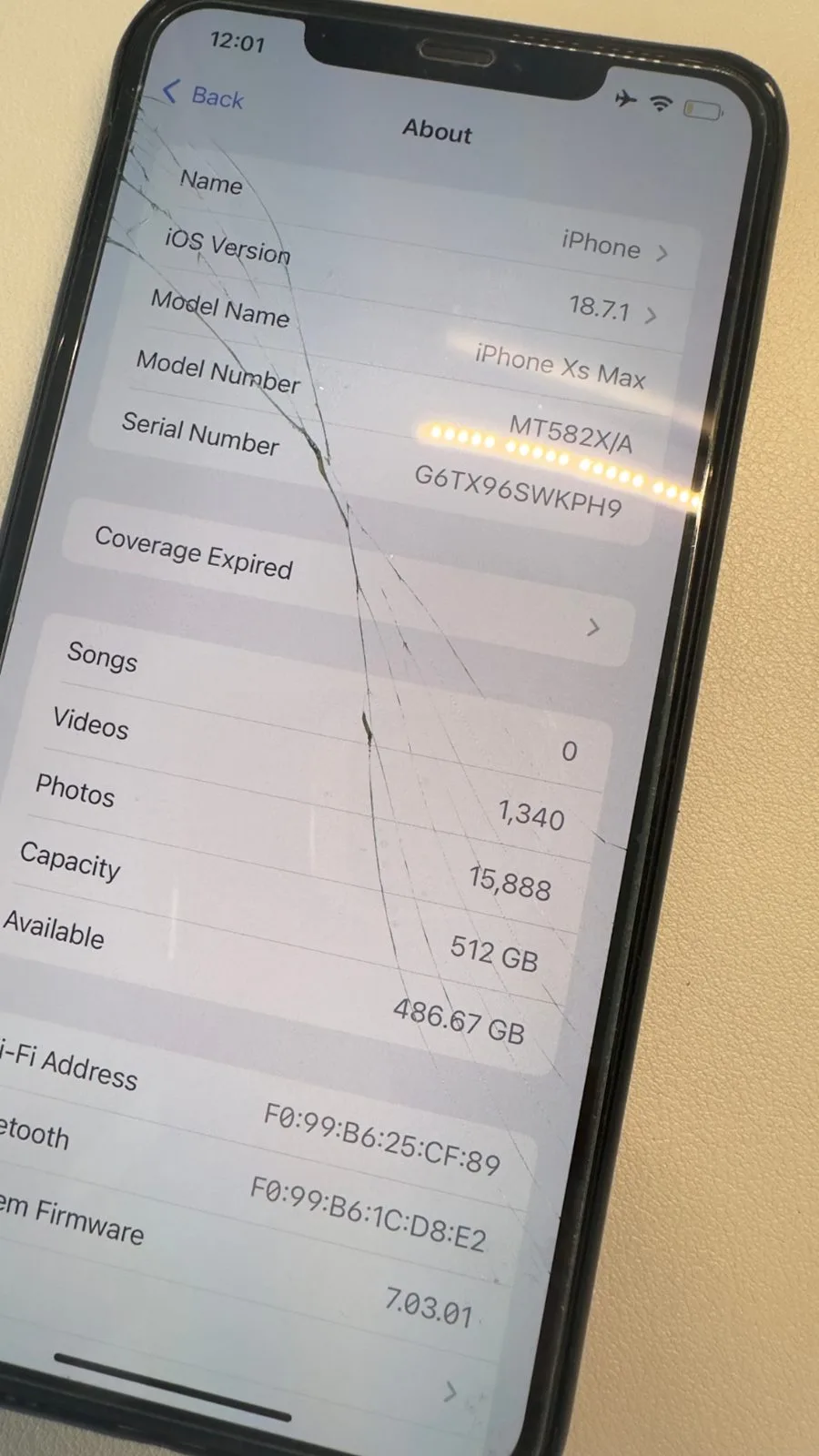 iPhone Xs Max 512GB Outer glass cracked ONLY, OLED display & touch function 100% — photo 2