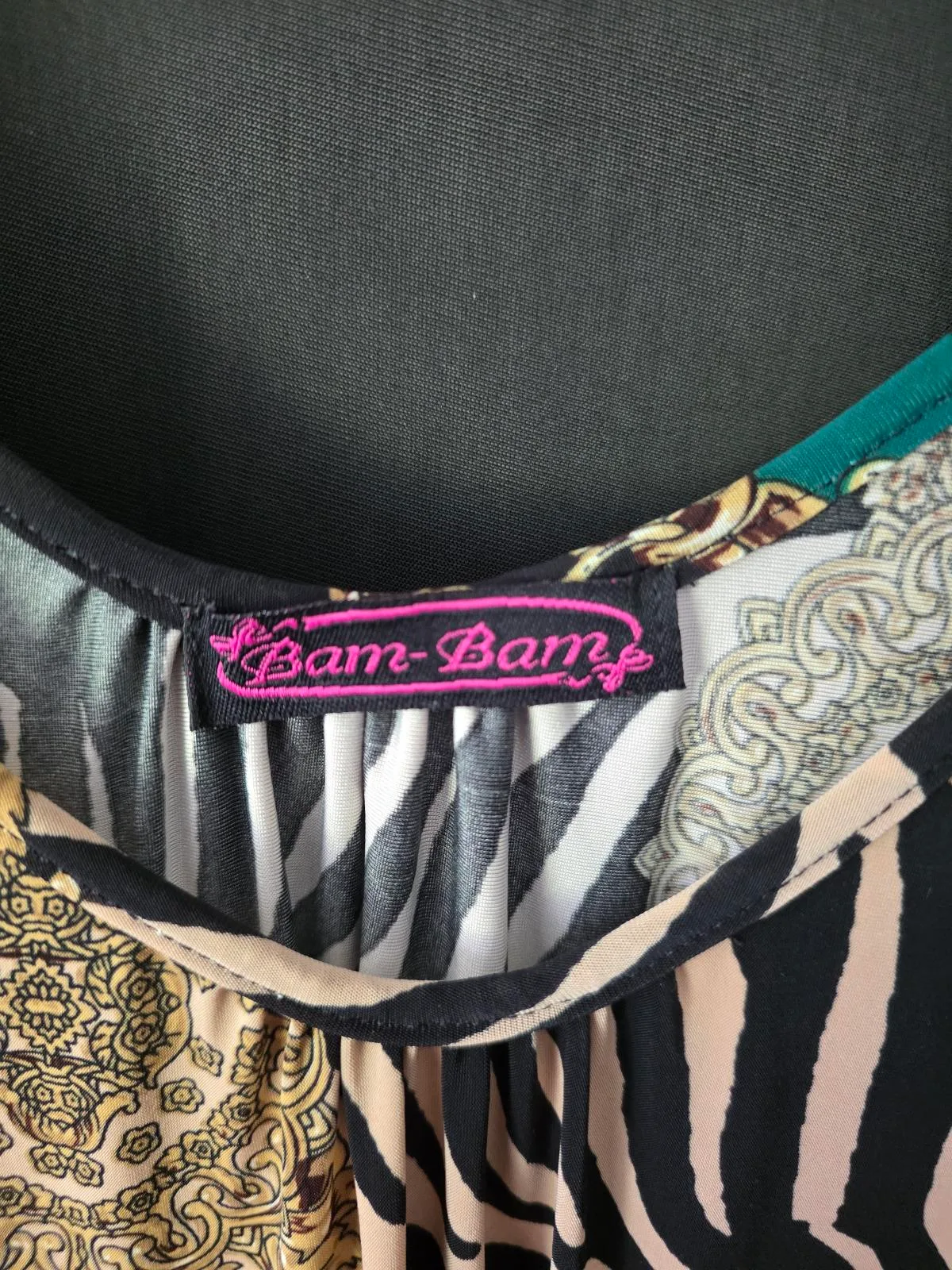 Bam-Bam Statement Cold-Shoulder Dress – Baroque & Zebra Print – Size 10-12 — photo 2
