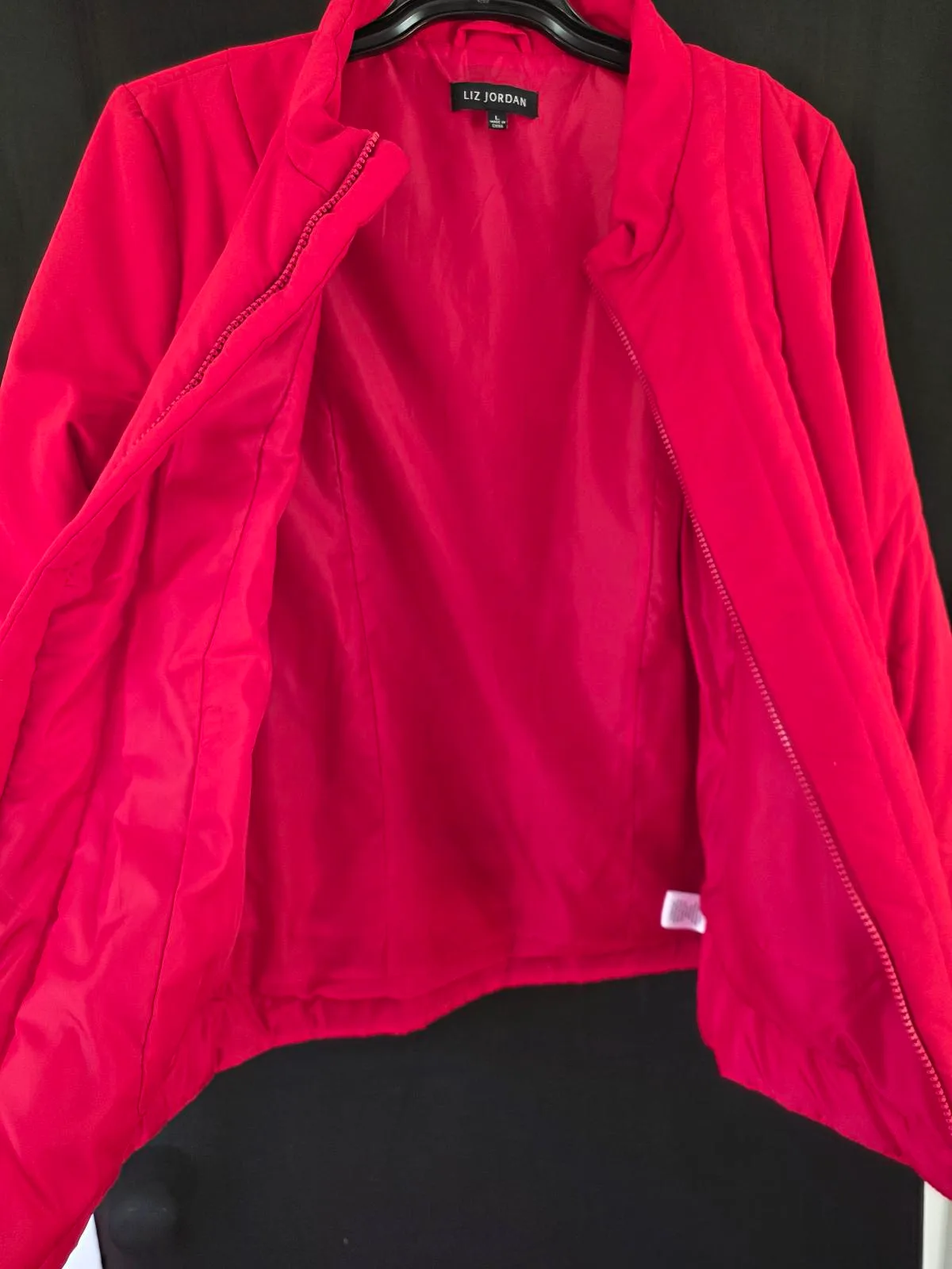 Puffer Jacket Liz Jordan Biker Jacket Style. Size L. — photo 3