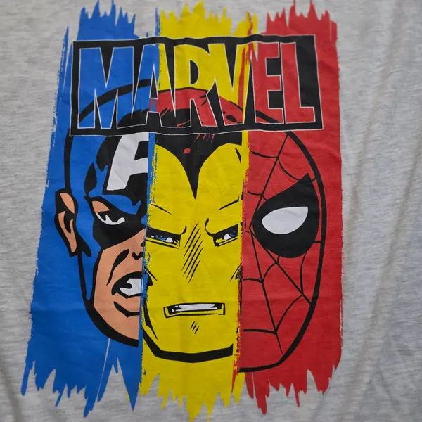 BNWT Marvel Comics Graphic T-Shirt Grey Marl - Men's 2XL - Captain America Iron