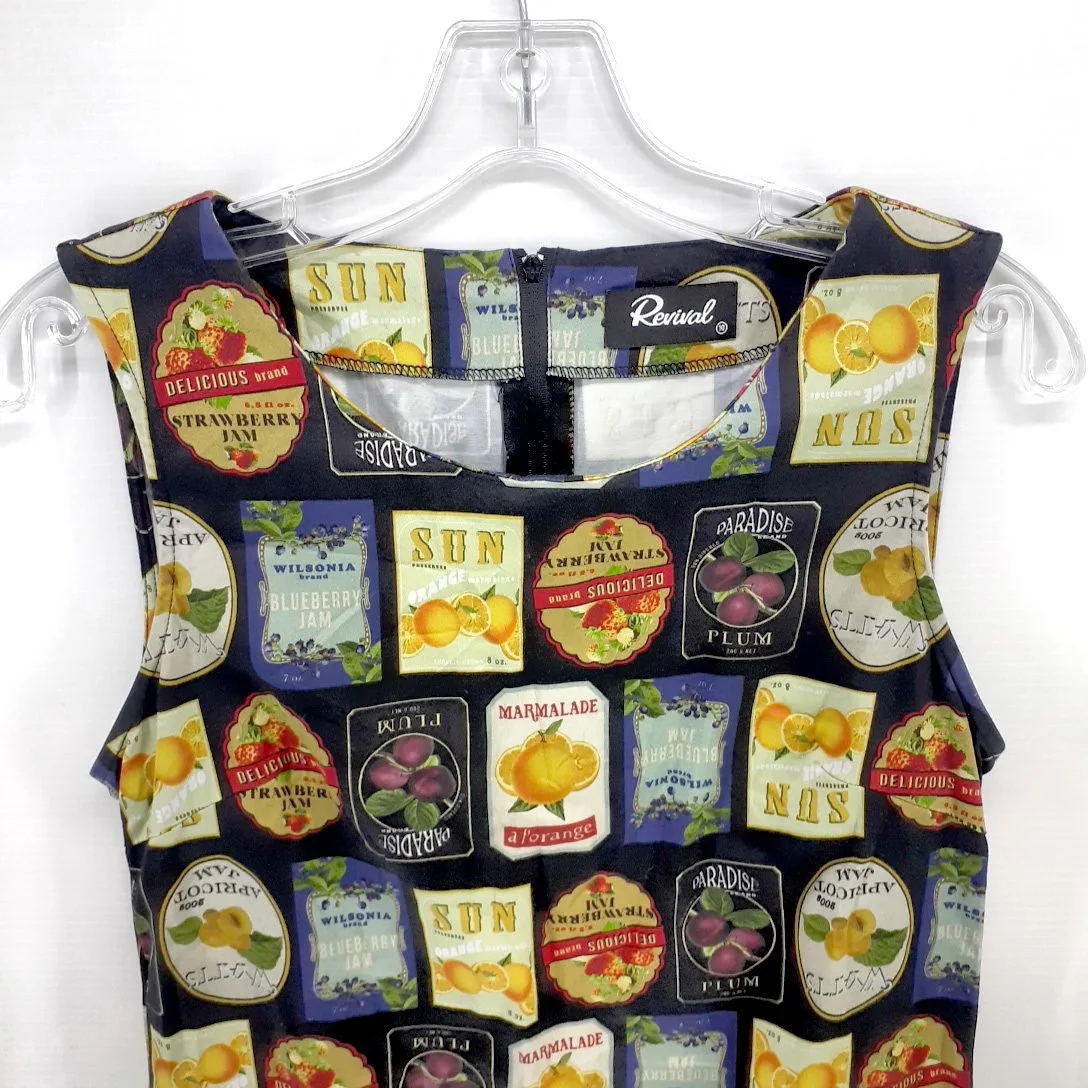 Revival Mini Dress Size 10 Sleeveless Shift Black Jam Label Unique Rare Festival — photo 2