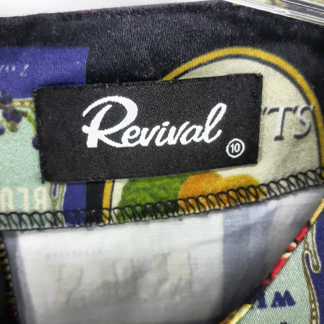 Revival Mini Dress Size 10 Sleeveless Shift Black Jam Label Unique Rare Festival — photo 4