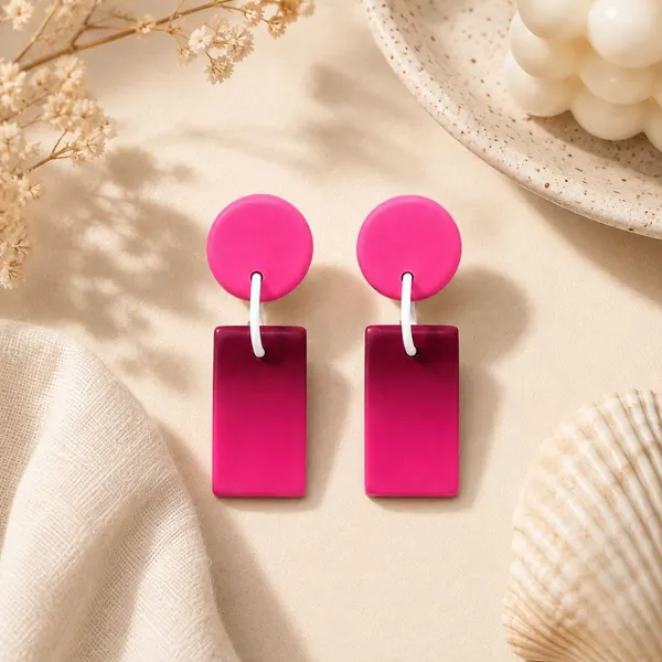 💗 Hot Pink & Magenta Statement Earrings 💗