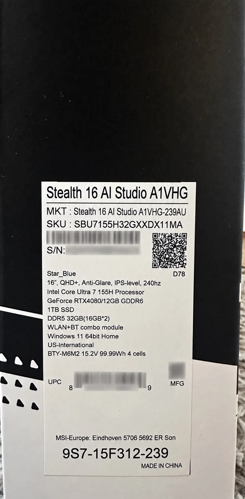 MSI Stealth 16 Al Studio | RTX 4080 12GB | 32GB RAM | 1TB SSD | 240Hz — photo 2
