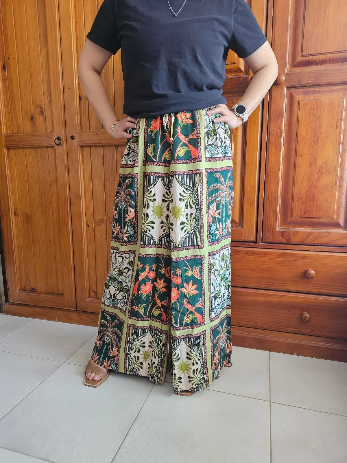 Tropical Wide Leg Pants Size S – photo 2