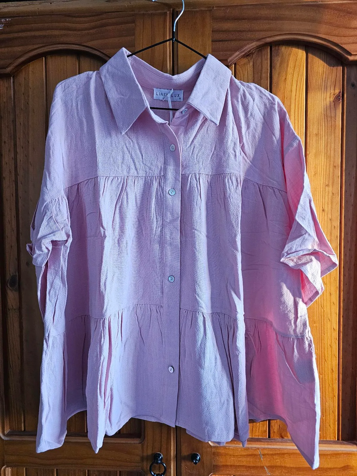 Rose pink Linen Lux Top Size 14 – photo 4