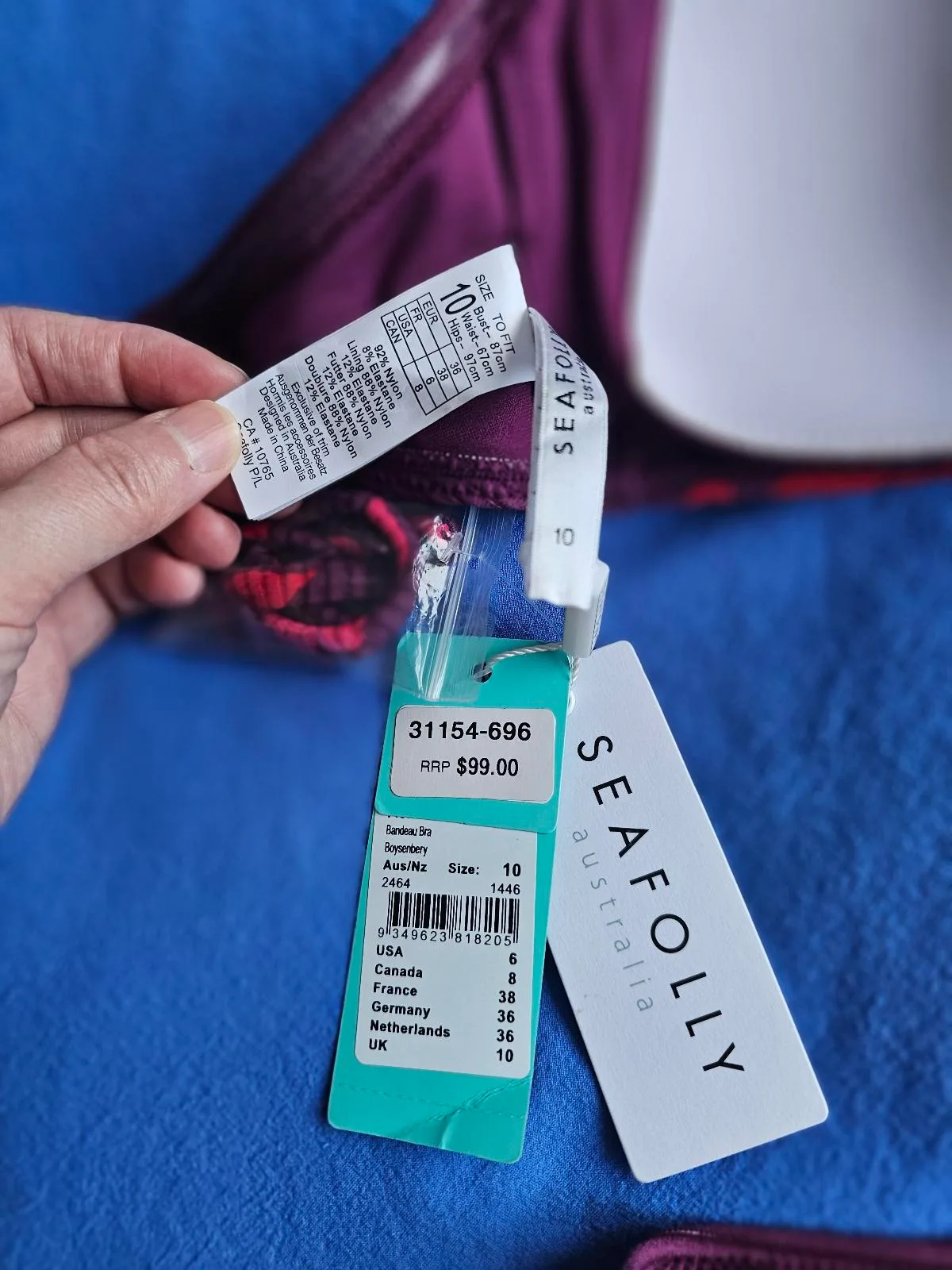 2pieces Seafolly Bikini set Boysenberry Size 10 – photo 4