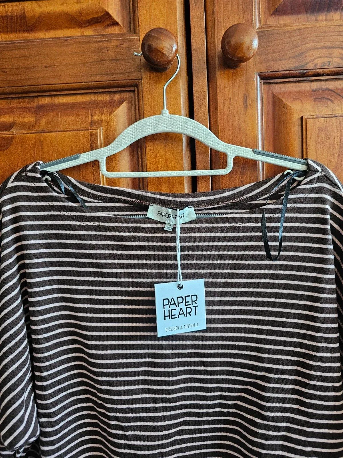 Chocolate Pink Stripes Boat Neck Size 8 (would fit 10) — photo 9