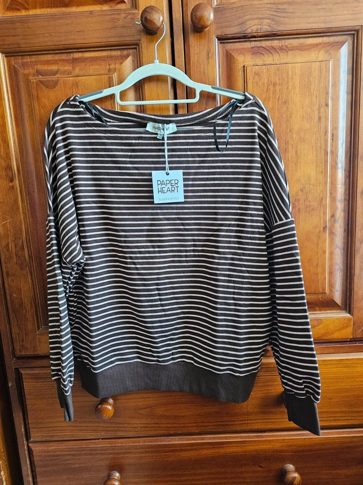 Chocolate Pink Stripes Boat Neck Size 8 (would fit 10) — photo 8