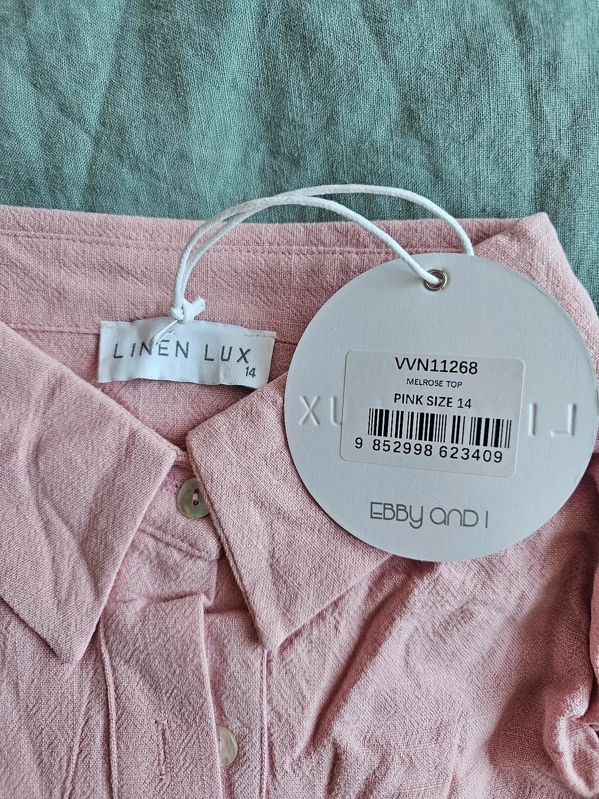 Rose pink Linen Lux Top Size 14 – photo 6