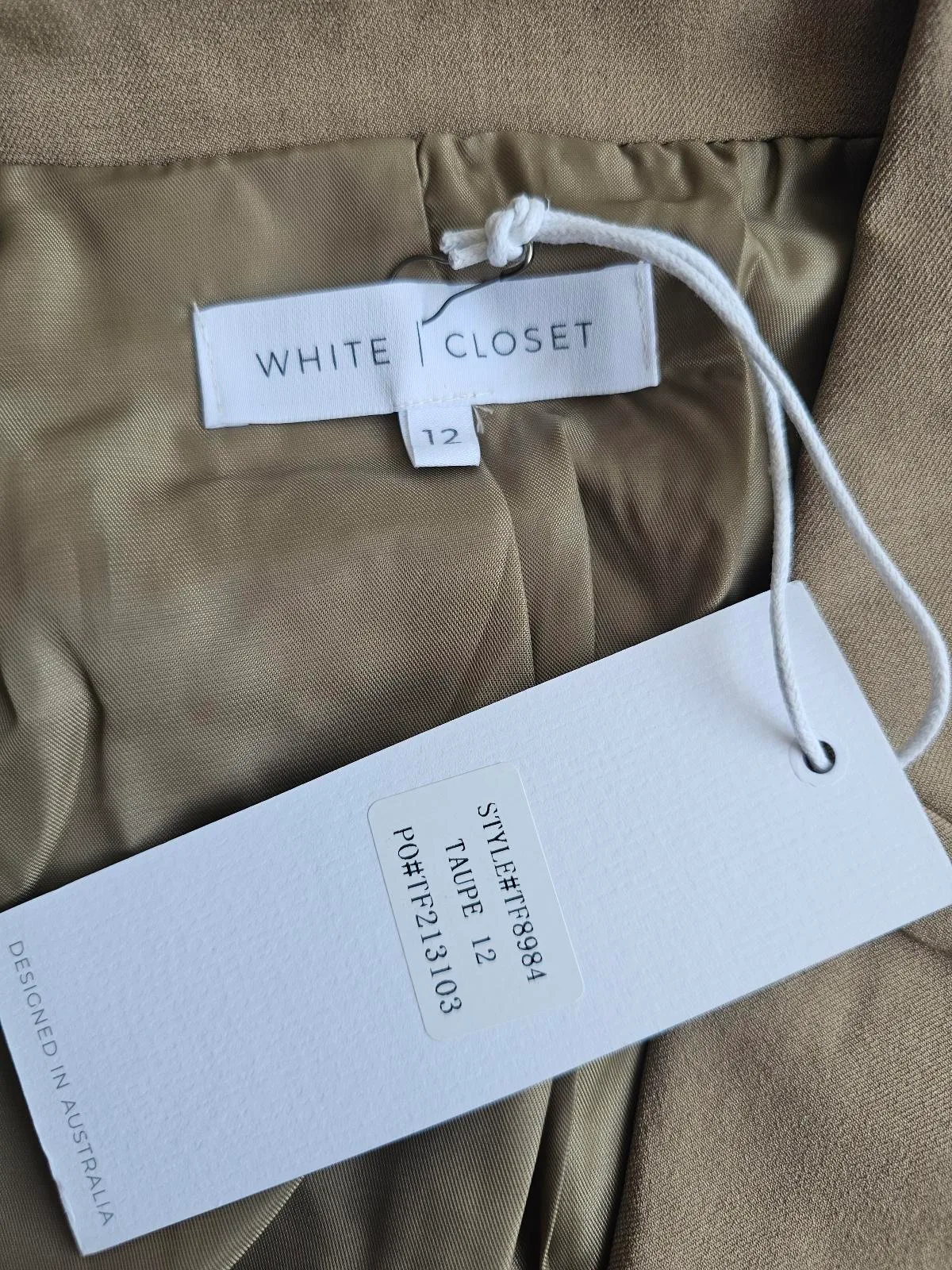White Closet Longline blazer in Taupe/beige - Size 12 – photo 8