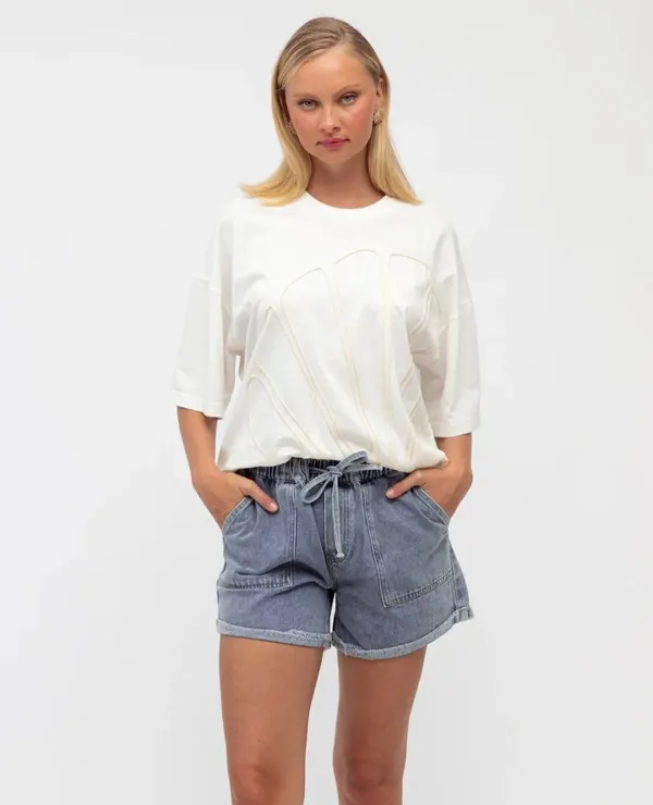 Shell Oversized Tee - Size 8 (would fit 10)