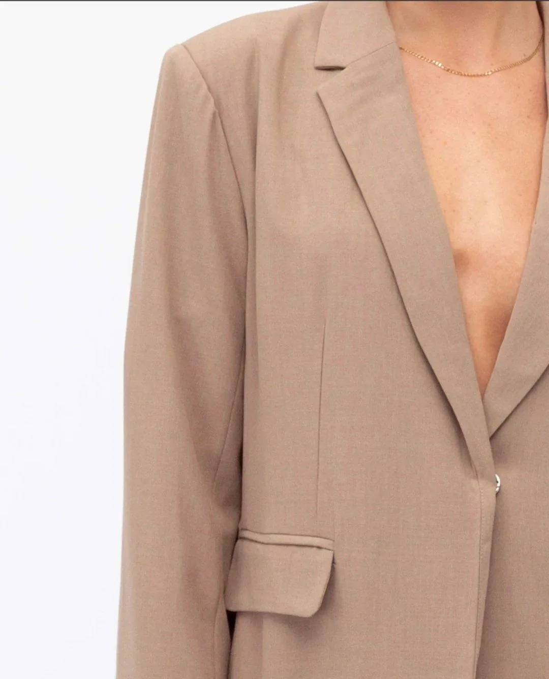White Closet Longline blazer in Taupe/beige - Size 12 – photo 6