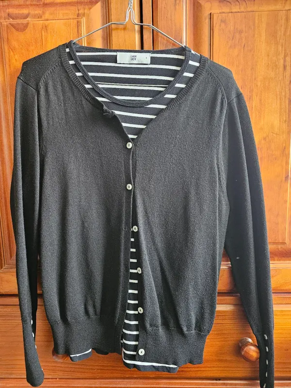2Pieces Striped shirt Size 8 & Cardigan Size 10