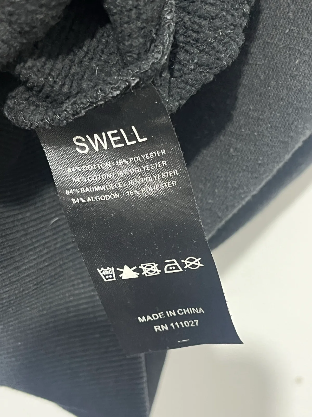 Swell Black Pullover Hoodie Logo Print Hood Pockets Drawstring Size 12 – photo 5