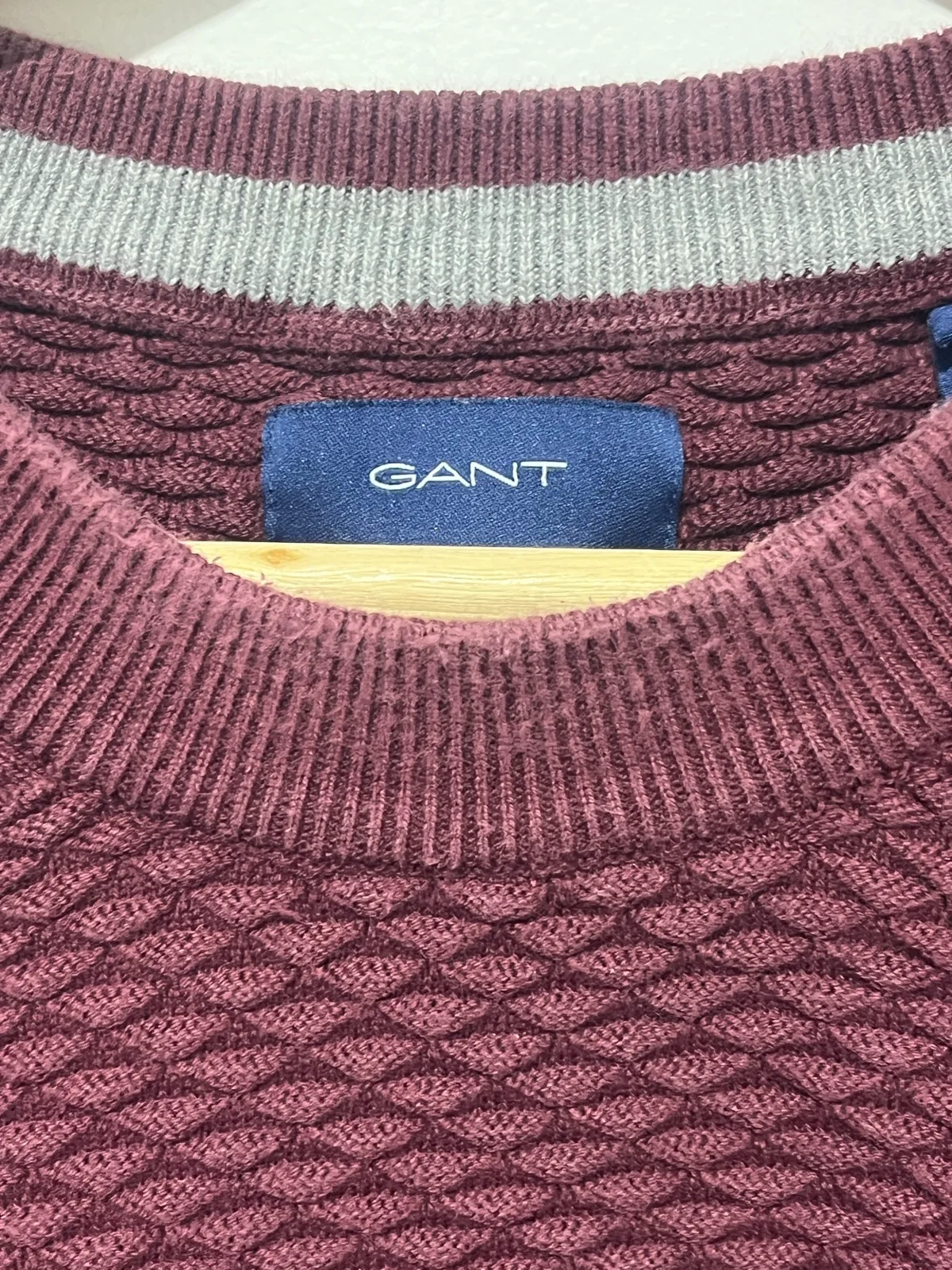 GANT burgundy textured knit sweater – photo 3