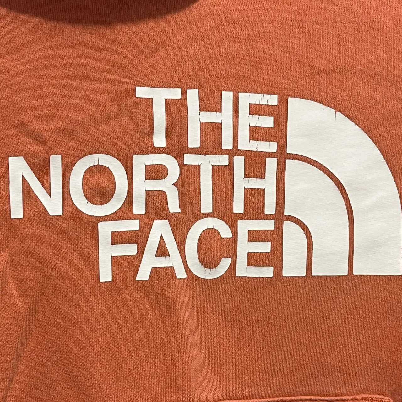 The North Face Orange Pullover Fleece Hoodie Logo Hood Pockets Teens – photo 4