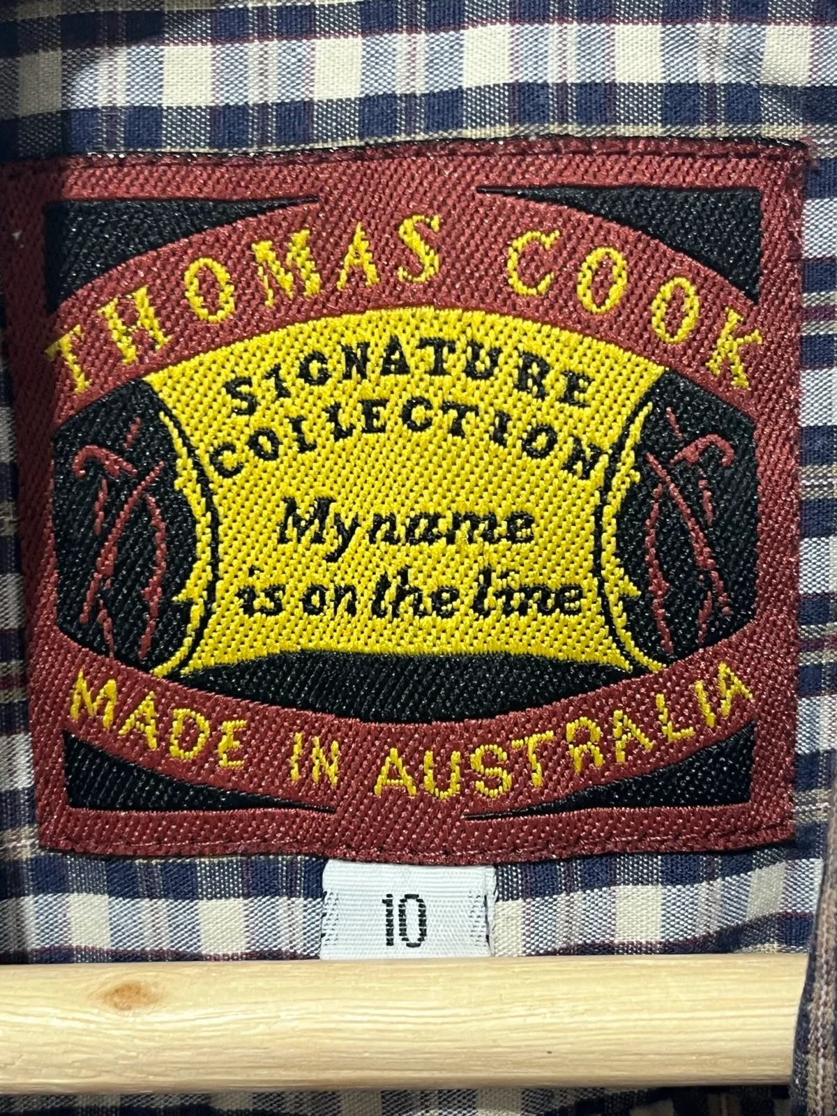 Thomas Cook Signature Collection Women’s Navy/White Check Button Up Shirt Size 1 – photo 3